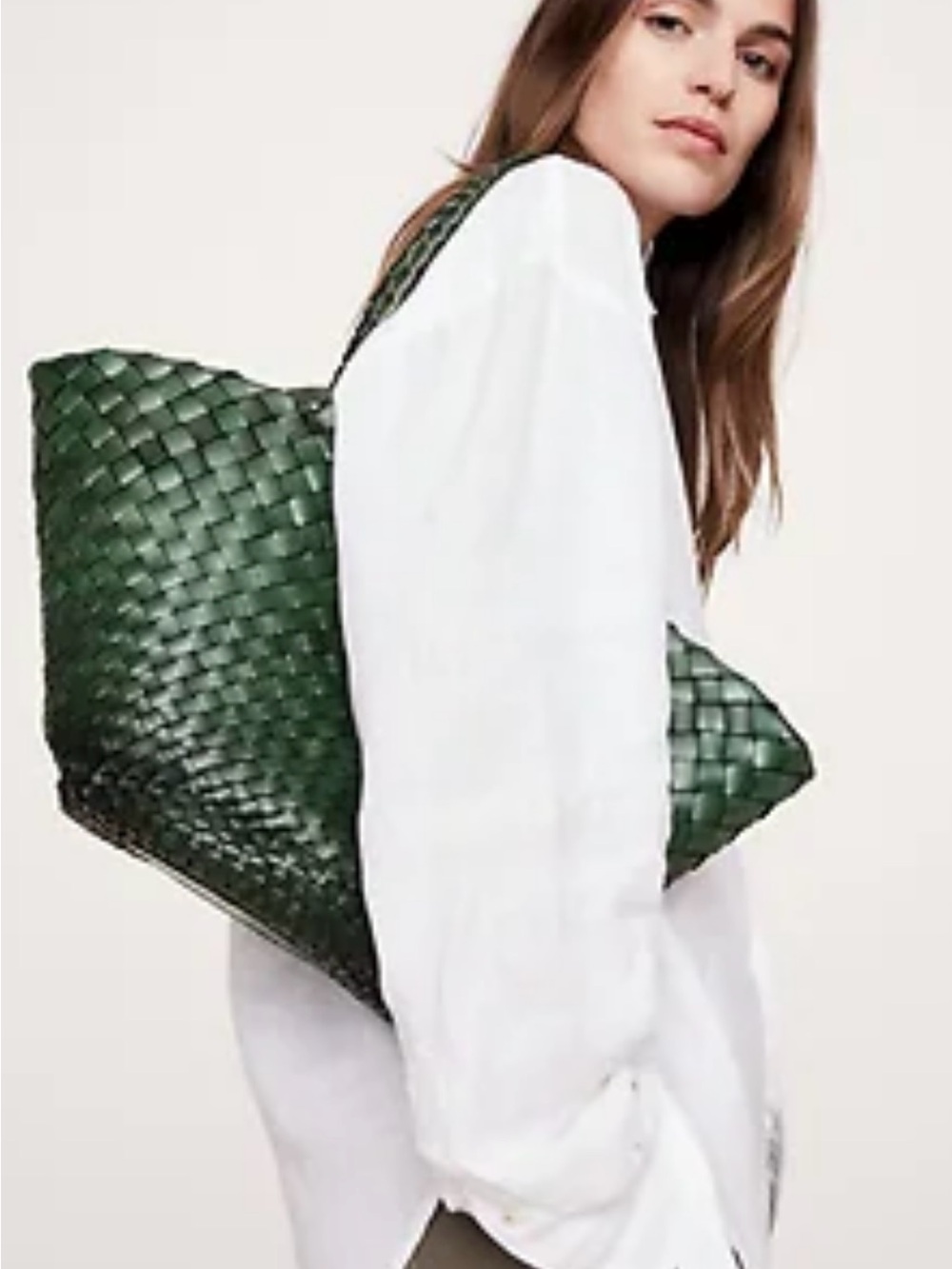 Egola Bag by Dragon Diffusion HandWoven Pine Green Tote.